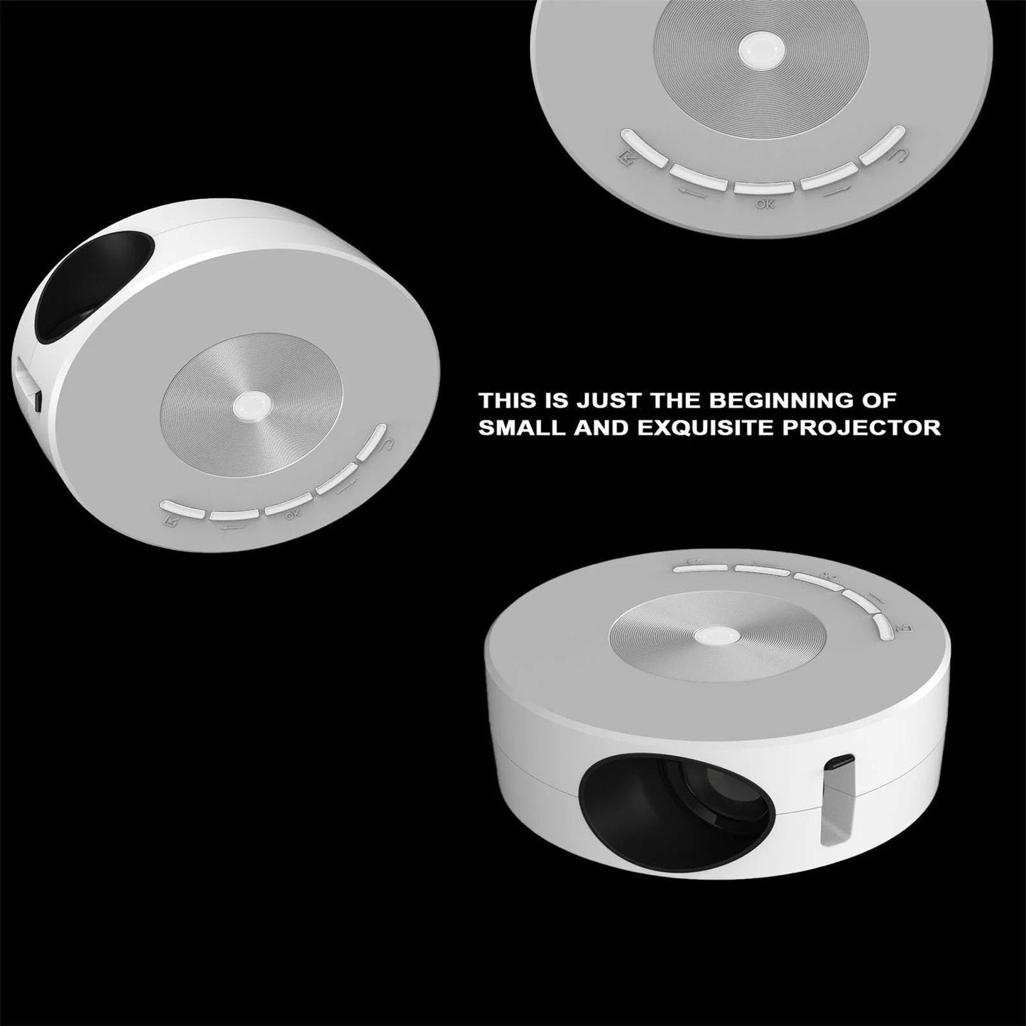 Mini Projector with Wifi and Bluetooth, 1080P Projector Portable Movie Projector for Home Theater/Outdoor, 9500 Lumens Multimedia Home Video Projector, Full Wired Same Screen Phone - White - Techlyn