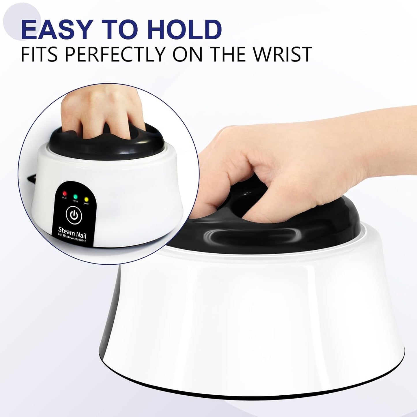 Nail Soaking Bowl, Electric Soak off Bowl Manicure Soaker Nail Polish Remover Machine for Acrylic Nails Dip Gel with Color Cuticle Pusher, Black - Techlyn