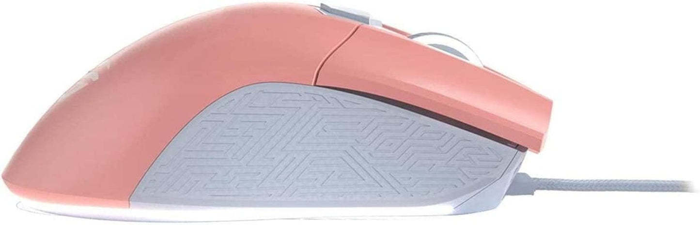 Optical Gaming Mouse - ROG Gladius II Origin Limited Edition PNK | Ergonomic Right - Handed PC Gaming Mouse for FPS Games | 12000 DPI Optical Sensor | Aura Sync RGB, ROG Armoury II | Pink - Techlyn