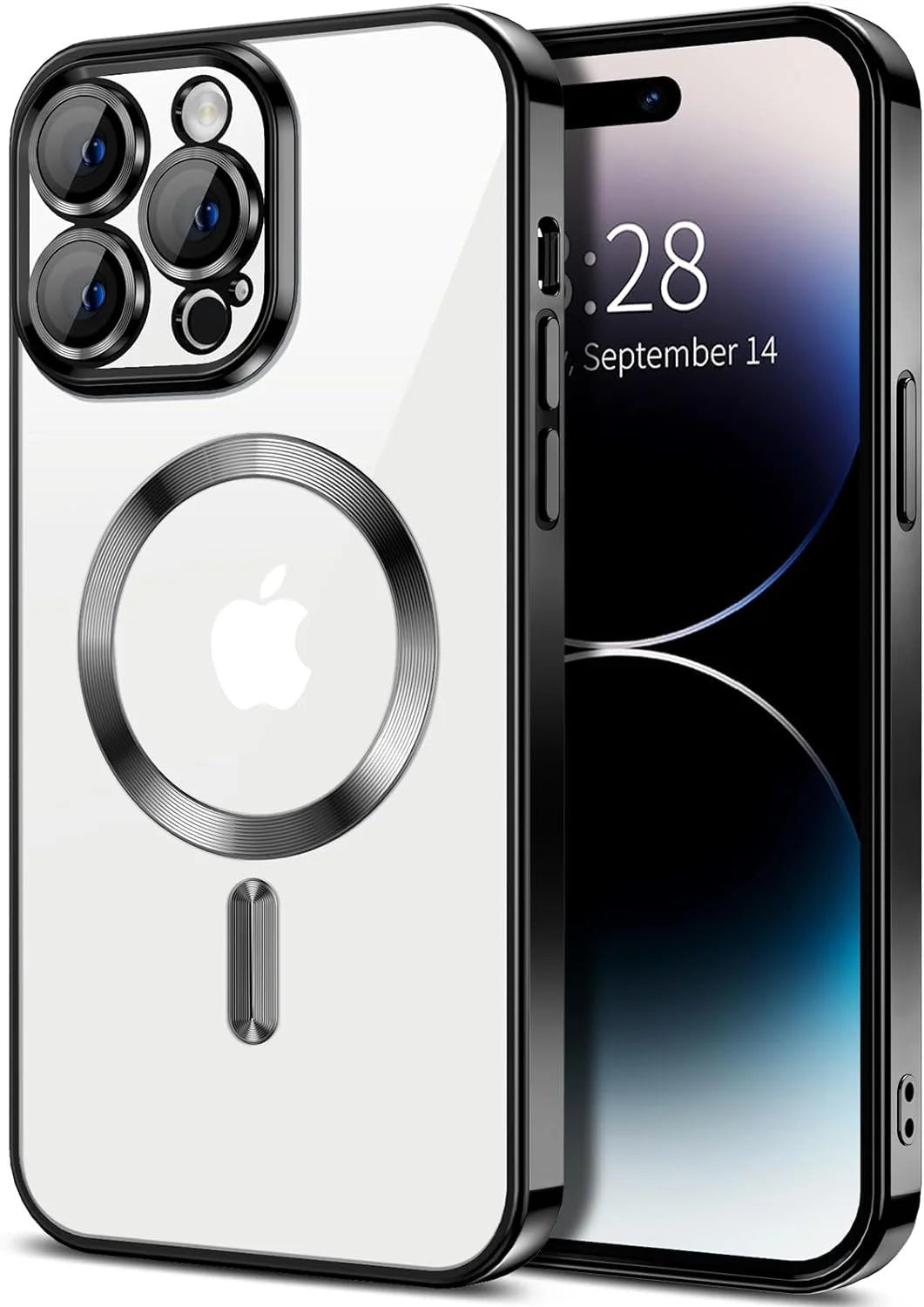 Shockproof Slim Cell Phone Case for Apple Iphone 15 Pro Max, Black - Techlyn