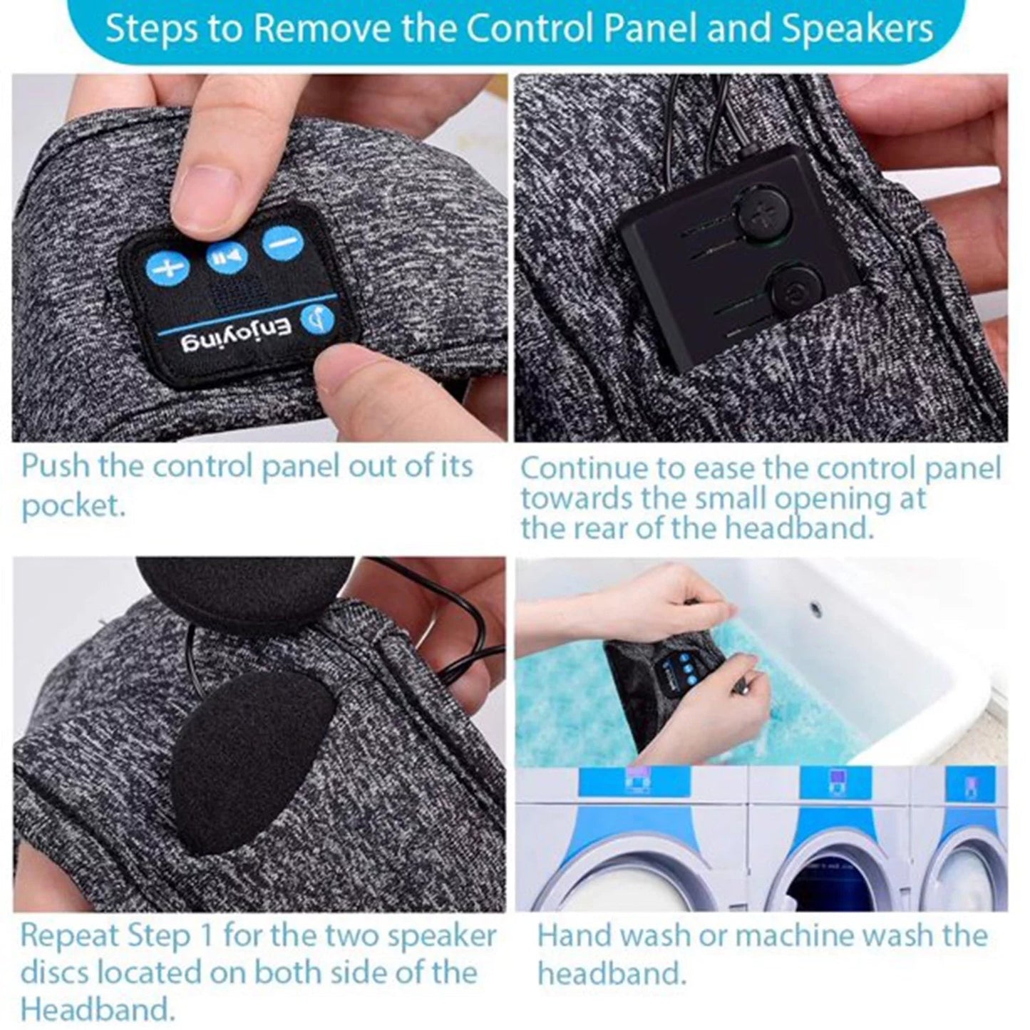 Sleep Headphones Wireless Bluetooth Sports Headphones Headband Earphones with Built - In Speakers for Sleeping, Running, Yoga - Techlyn