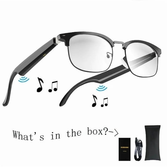 Smart Glasses with Ai,Metal Smart Glasses with 144+ Languages Real - Time Translation, Touch Control, Voice Assistant, Anti - Blue Light, Smart Music Glasses for Business, Travel & Students (Black) - Techlyn