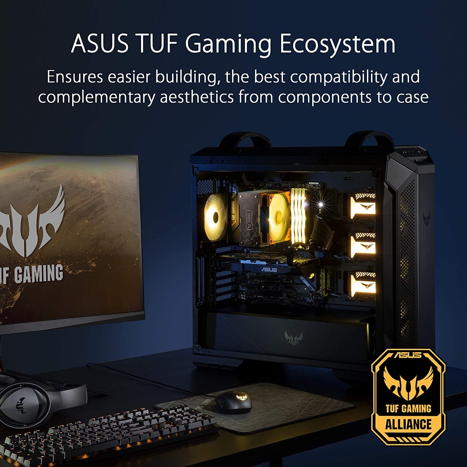 TUF Gaming GT501 Mid - Tower Computer Case for up to EATX Motherboards with USB 3.0 Front Panel Cases GT501/GRY/WITH Handle - Techlyn