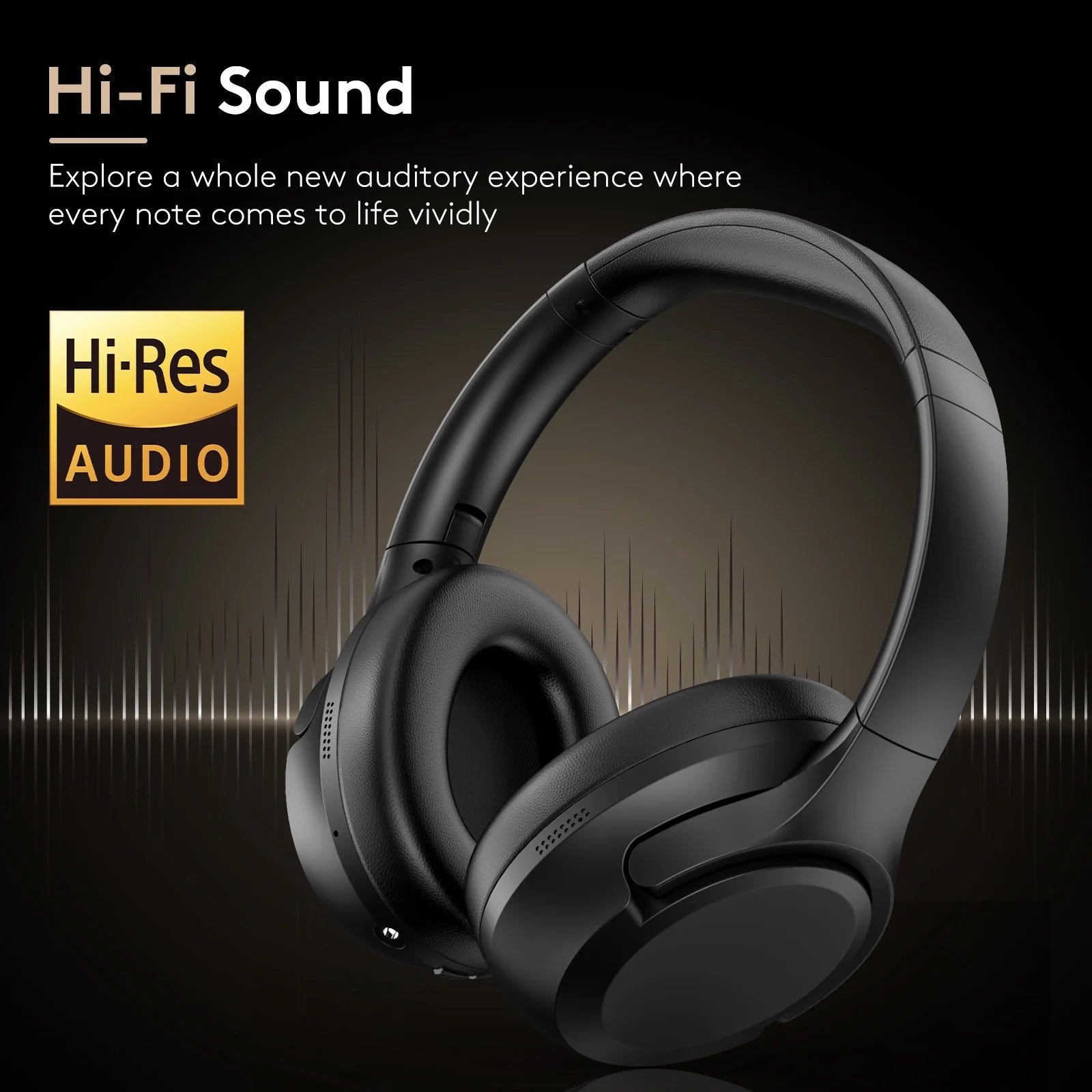 Upgraded Noise Canceling Headphones, Wireless Bluetooth Headphones with Microphone, ANC Over - Ear Headphones for Travel, Sport - Techlyn