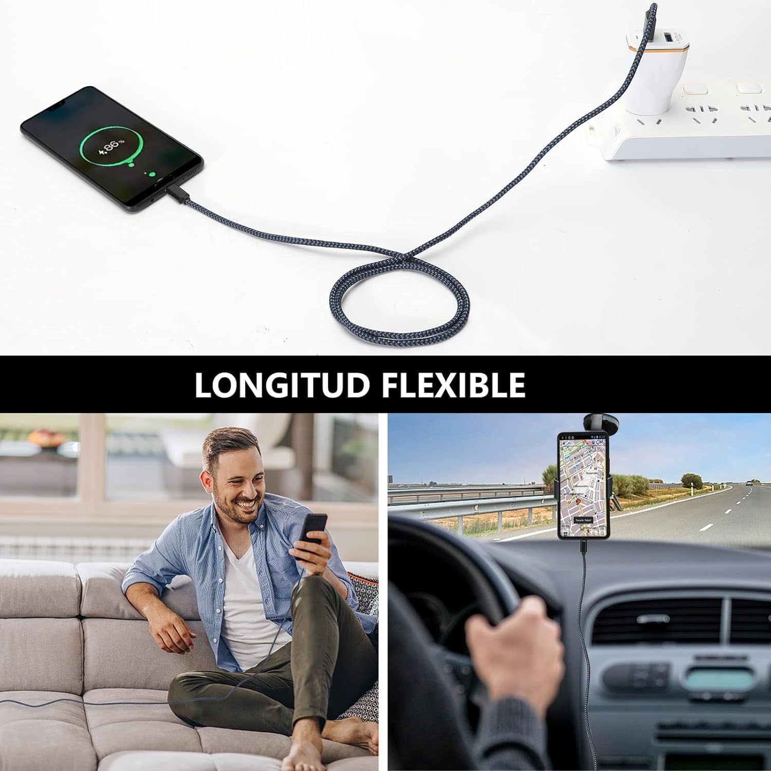 USB C Cable, (3Pack 3+3+6.6Ft) Type C Cable Fast Charger Leads USB - C Charging Cable Compatible with Samsung Galaxy S10 /S9+ /S9 /S8 /S8+,Note 9/8, P30 /P20 /Mate20 /P10,Oneplus - Techlyn