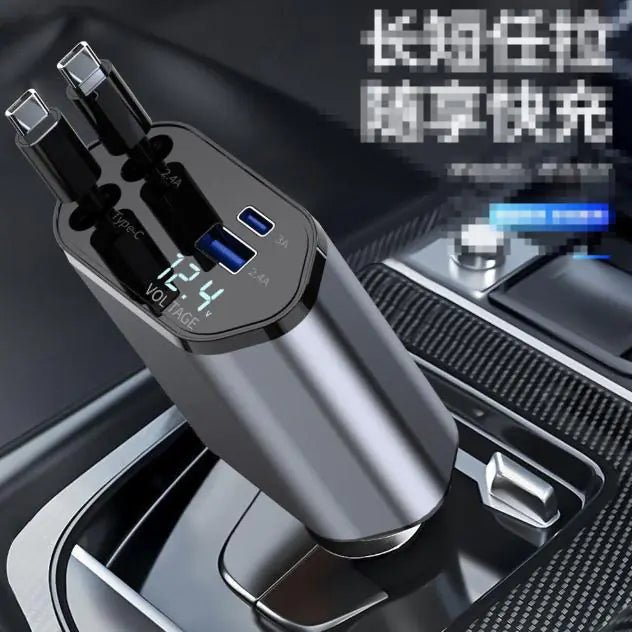 USB - C Retractable Car Charger - Techlyn