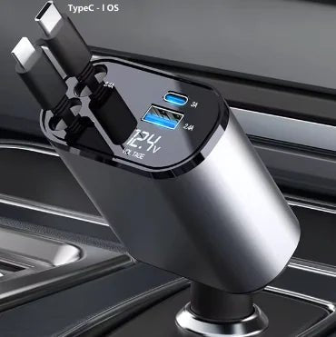 USB - C Retractable Car Charger - Techlyn