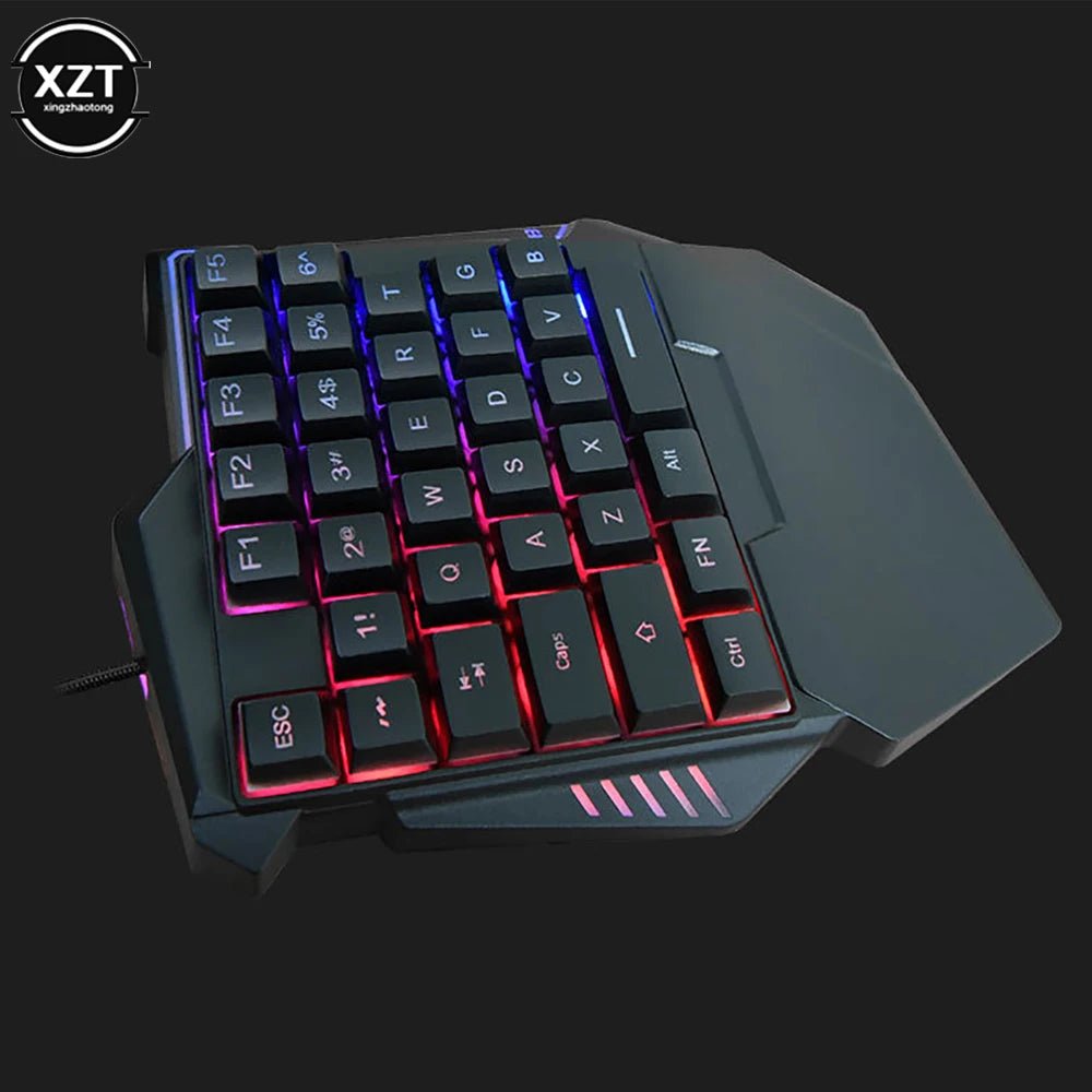 USB One - Handed Keyboard Gaming Mechanical Feel Keyboard Portable 35 Keys Mini Wired Keyboard Ergonomic Gaming Keyboard - Techlyn