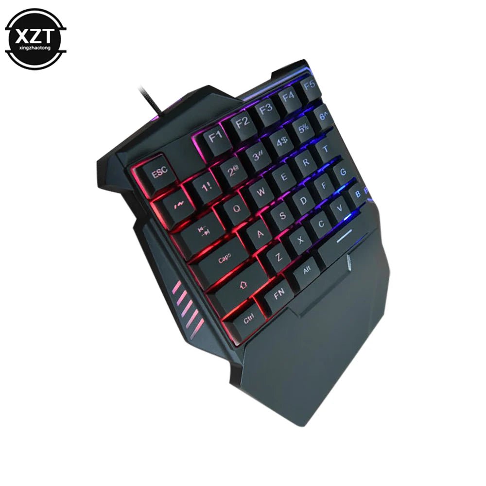 USB One - Handed Keyboard Gaming Mechanical Feel Keyboard Portable 35 Keys Mini Wired Keyboard Ergonomic Gaming Keyboard - Techlyn